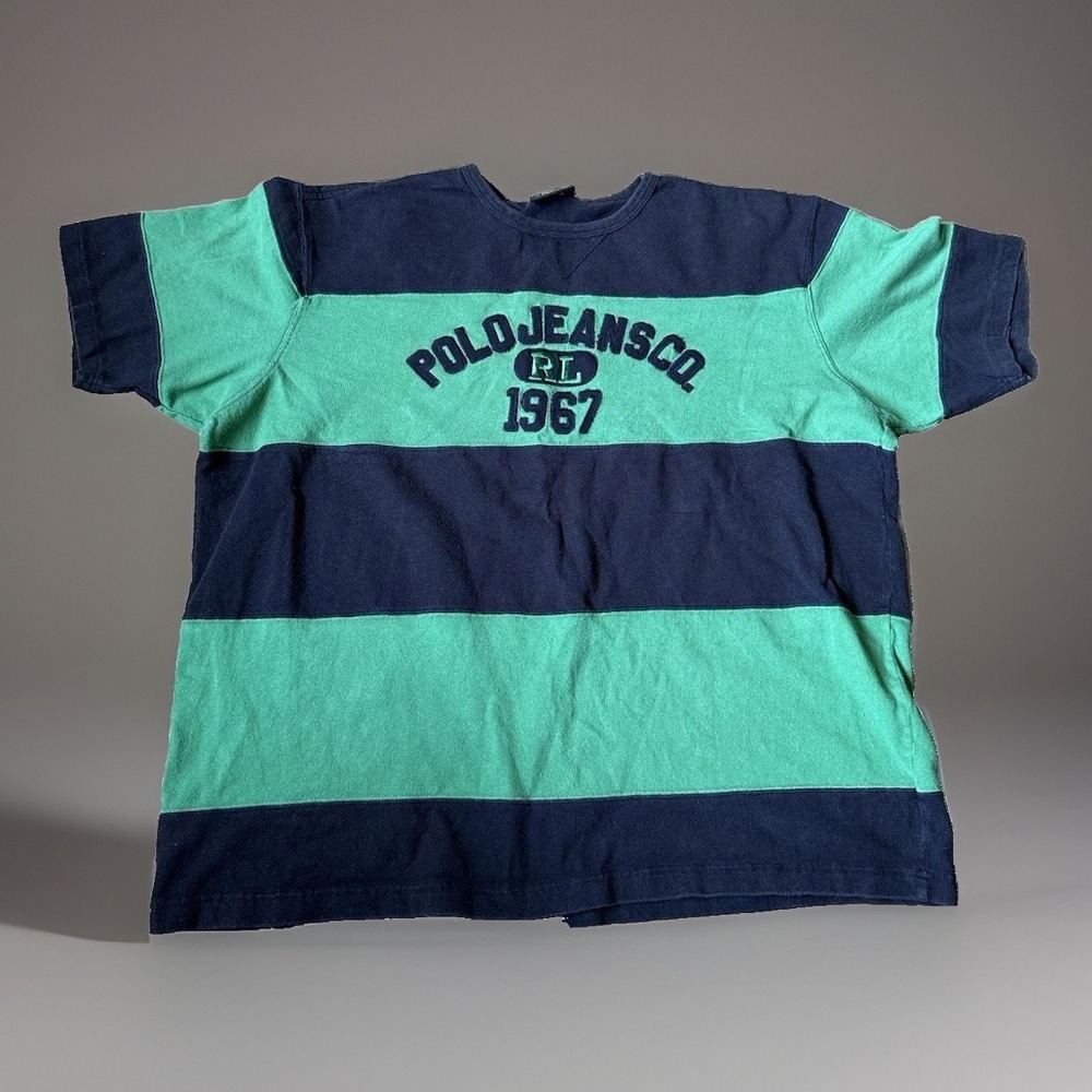 Vintage Polo Jeans Co Ralph Lauren Men's Spell Out‎ T Shirt Multicolor Size L